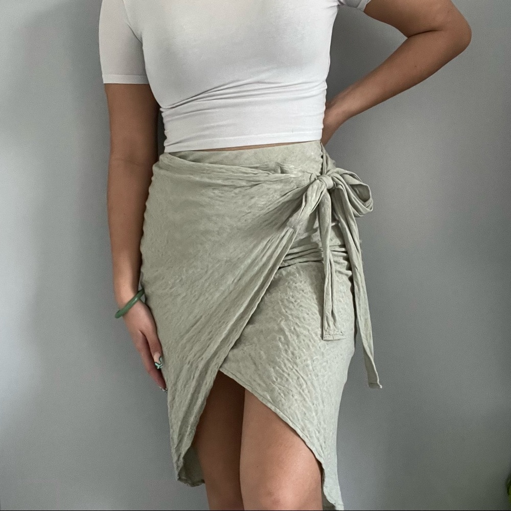 sage green skirt